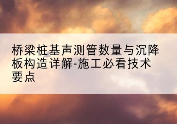 和政桩基需要预埋几根声测管？-桥梁桩基声测管数量与沉降板构造详解-施工必看技术要点